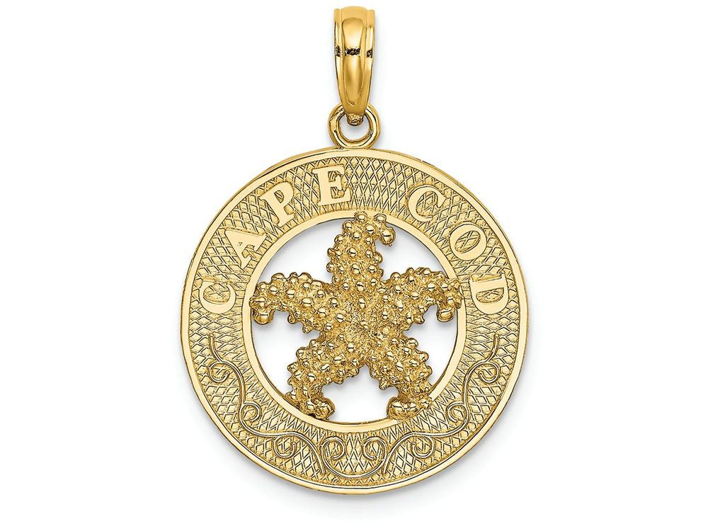 FJC Finejewelers 14k Yellow Gold Cape Cod On Round Frame with Starfish Center Charm