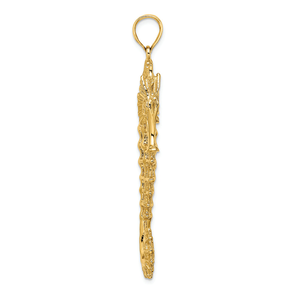 FJC Finejewelers 14k Yellow Gold 3d Seahorse Charm