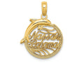 FJC Finejewelers 14k Yellow Gold Nassau Bahamas Disk withdolphin Charm