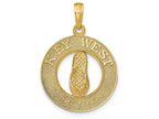FJC Finejewelers 14k Yellow Gold Key West On Round Frame with Flip-flop Center Charm