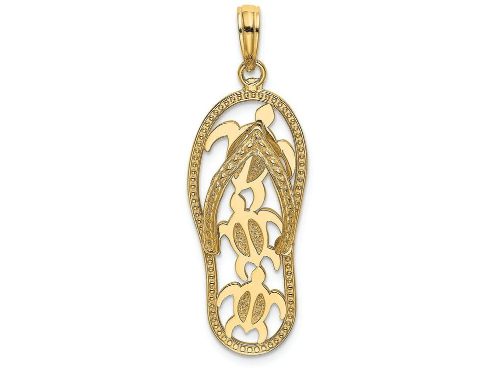 FJC Finejewelers 14k Yellow Gold Triple Turtle Flip-flop [] Charm