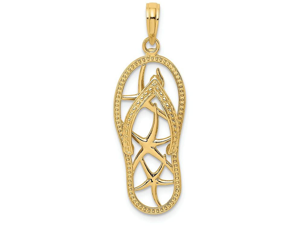 FJC Finejewelers 14k Yellow Gold Multi Starfish Flip-flop [] Charm