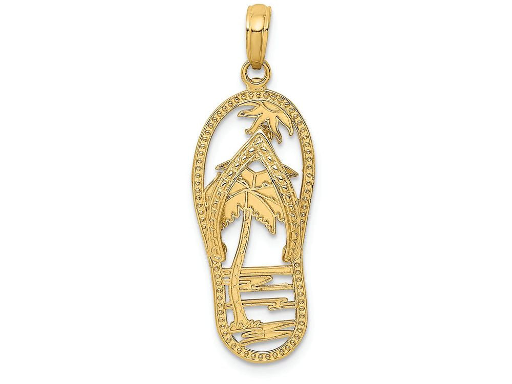 FJC Finejewelers 14k Yellow Gold Palm Tree Flip-flop [] Charm