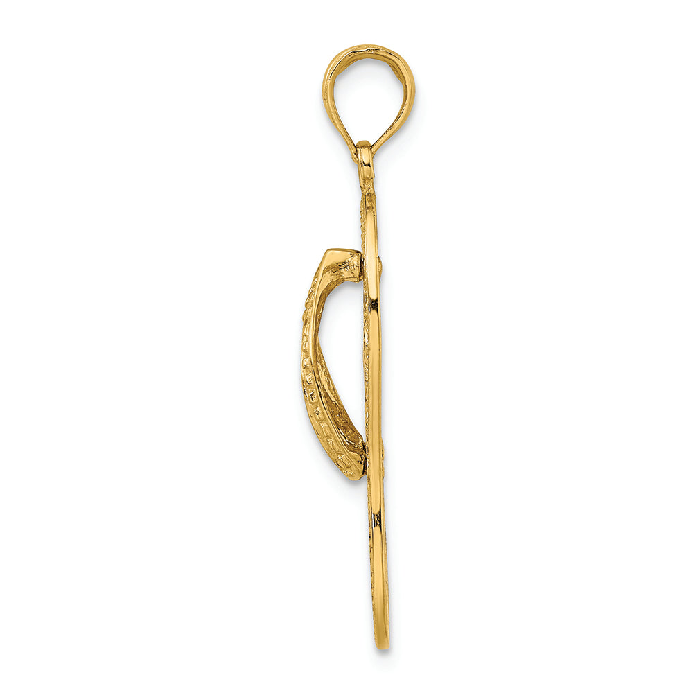 FJC Finejewelers 14k Yellow Gold Multi Flower Flip-flop [] Charm
