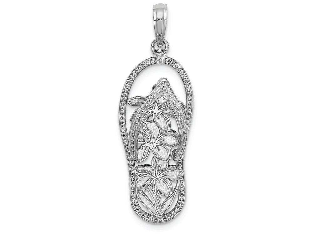 FJC Finejewelers 14k White Gold Multi Flower Flip-flop [] Charm