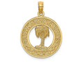 FJC Finejewelers 14k Yellow Gold Turks Caicos On Round Frame with Palm Tree Center Charm