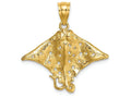 FJC Finejewelers 14k Yellow Gold Spotted Eagle Ray with Holes Charm