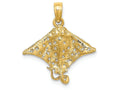 FJC Finejewelers 14k Yellow Gold Spotted Eagle Ray with Holes Charm