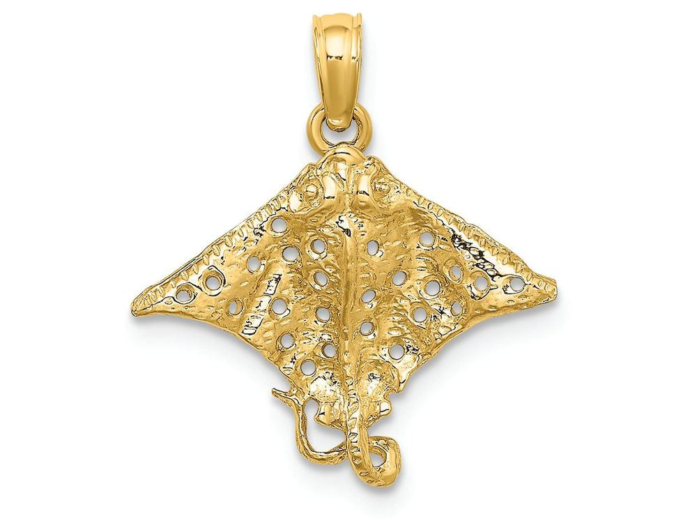 FJC Finejewelers 14k Yellow Gold Spotted Eagle Ray with Holes Charm