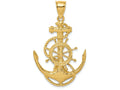 FJC Finejewelers 14k Yellow Gold Anchor Wheel Charm
