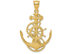 FJC Finejewelers 14k Yellow Gold Anchor Wheel Charm