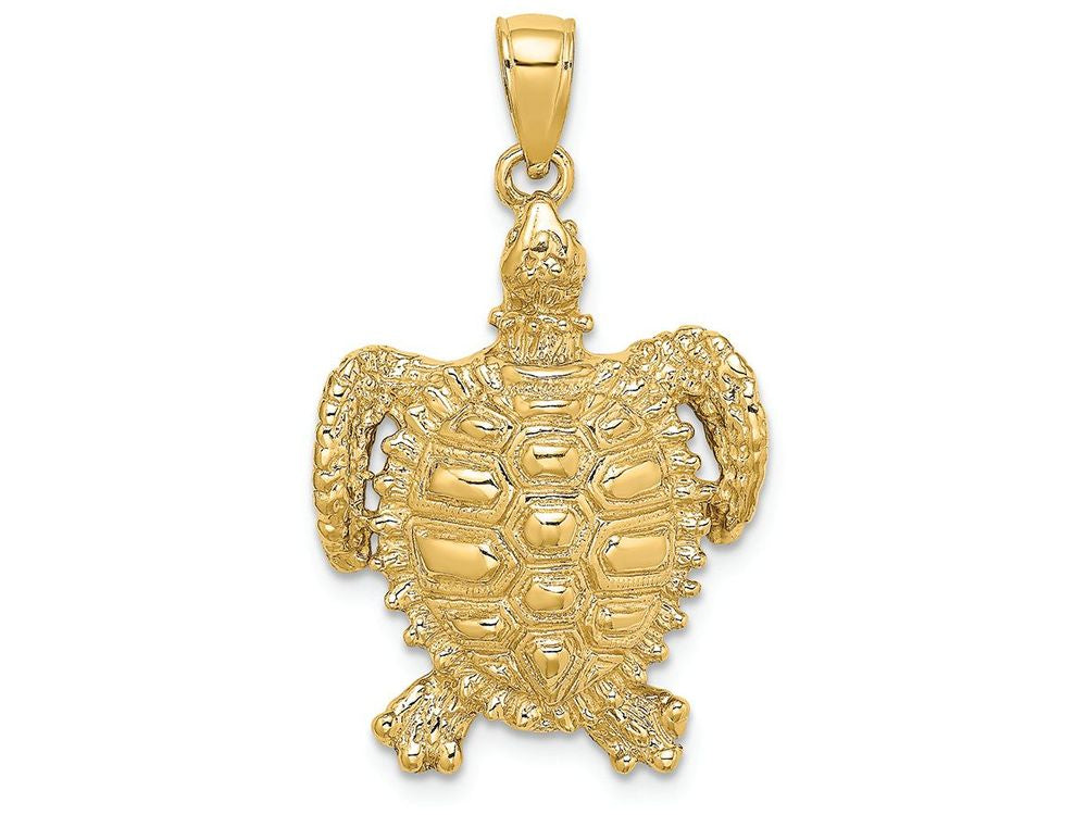 FJC Finejewelers 14k Yellow Gold Sea Turtle with Spiny Shell Charm