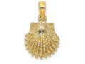 FJC Finejewelers 14k Yellow Gold Beaded Scallop Shell Charm