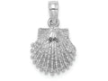 FJC Finejewelers 14k White Gold Beaded Scallop Shell Charm