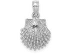 FJC Finejewelers 14k White Gold Beaded Scallop Shell Charm