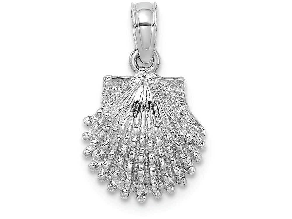 FJC Finejewelers 14k White Gold Beaded Scallop Shell Charm