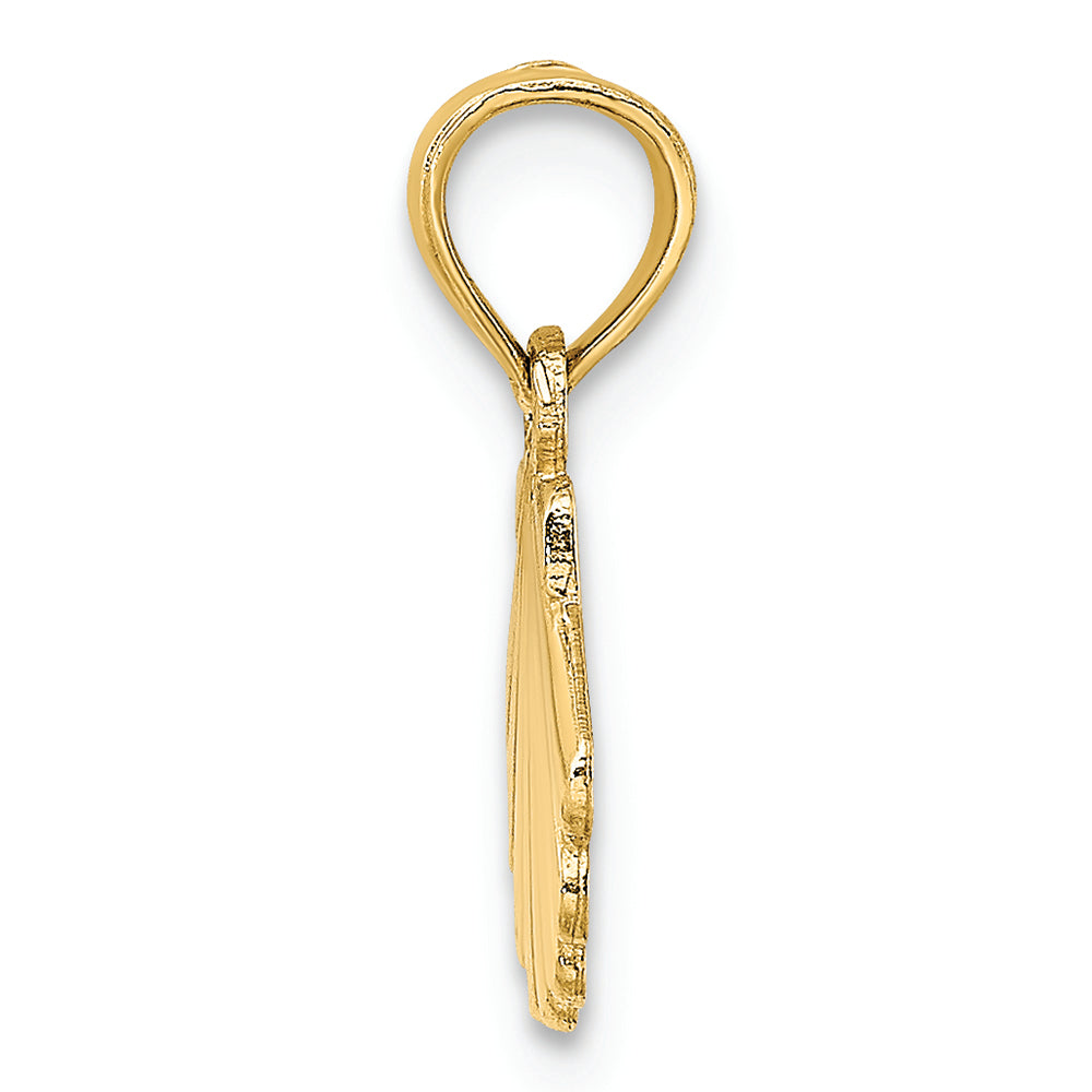 FJC Finejewelers 14k Yellow Gold Shell Polish Engraved Charm