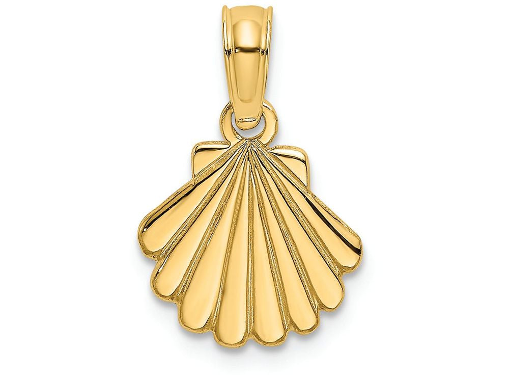 FJC Finejewelers 14k Yellow Gold Shell Polish Engraved Charm