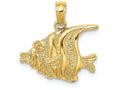 FJC Finejewelers 14k Yellow Gold Fish Polish Engraved Charm