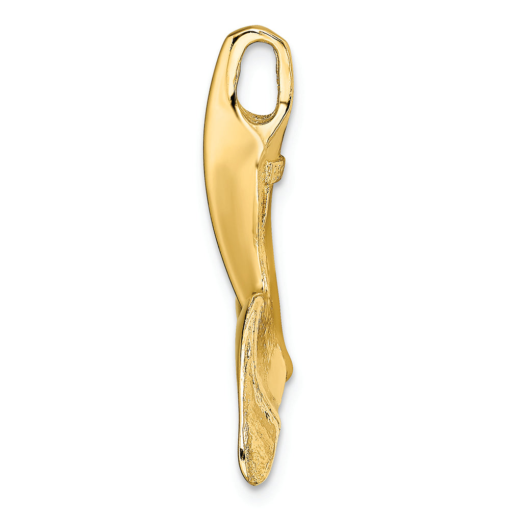 FJC Finejewelers 14k Yellow Gold 3d Whale Tail Polish Engraved Charm