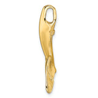 FJC Finejewelers 14k Yellow Gold 3d Whale Tail Polish Engraved Charm