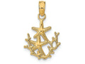 FJC Finejewelers 14k Yellow Gold Mini Double Starfish Coral Charm