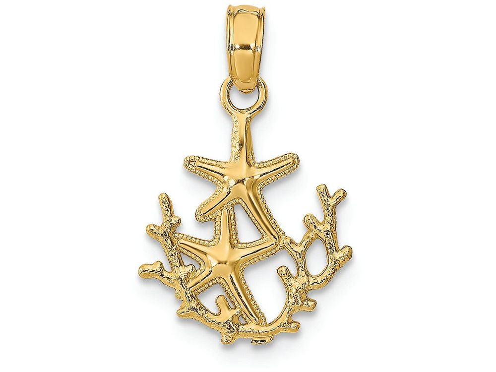 FJC Finejewelers 14k Yellow Gold Mini Double Starfish Coral Charm