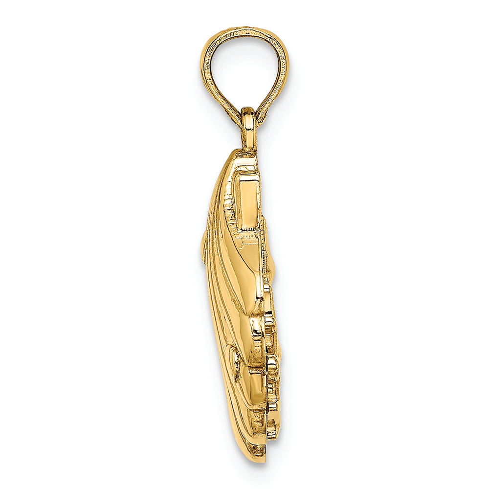 FJC Finejewelers 14k Yellow Gold Shell with Mini Double Starfish Coral Charm