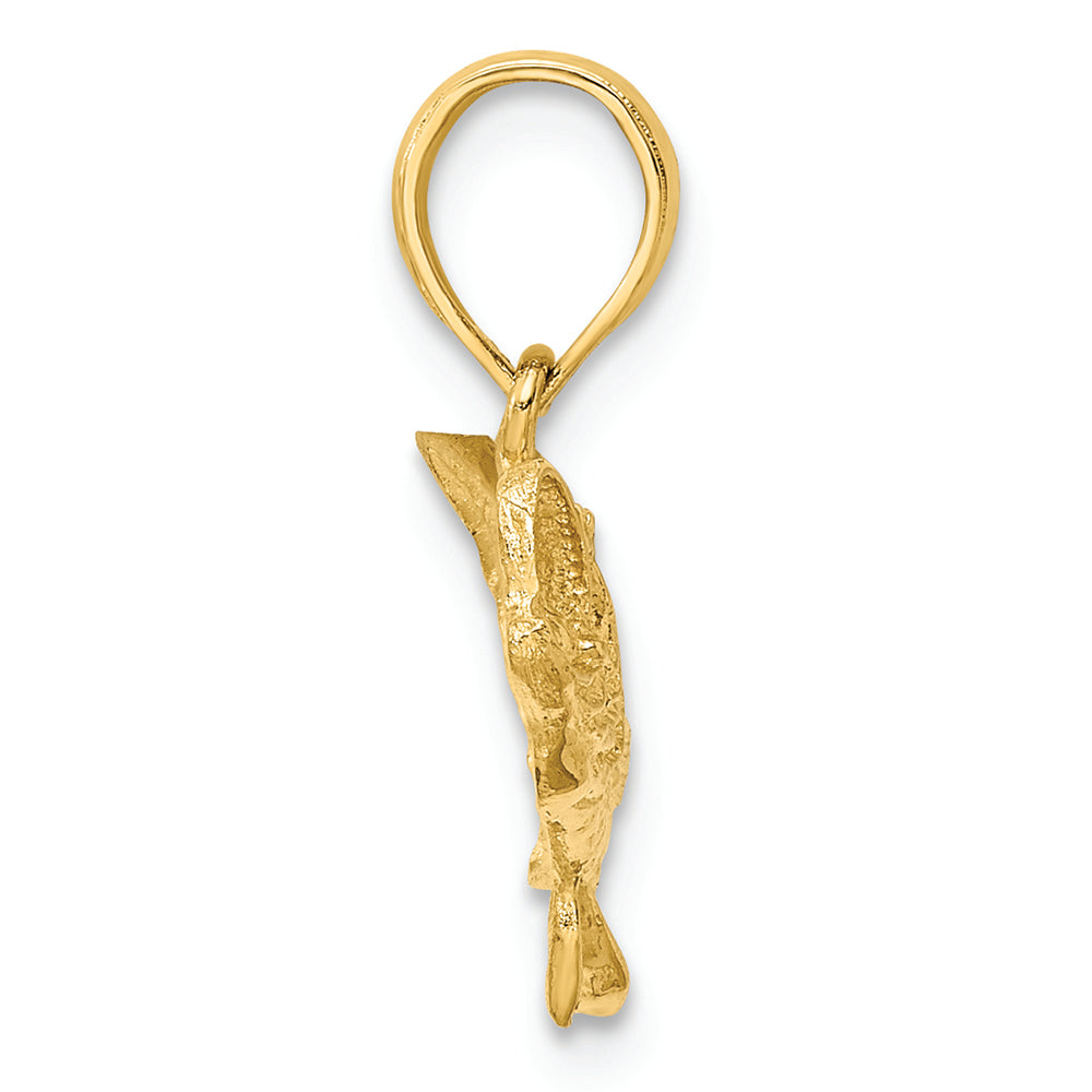 FJC Finejewelers 14k Yellow Gold Bass Fish with Tail Up Charm