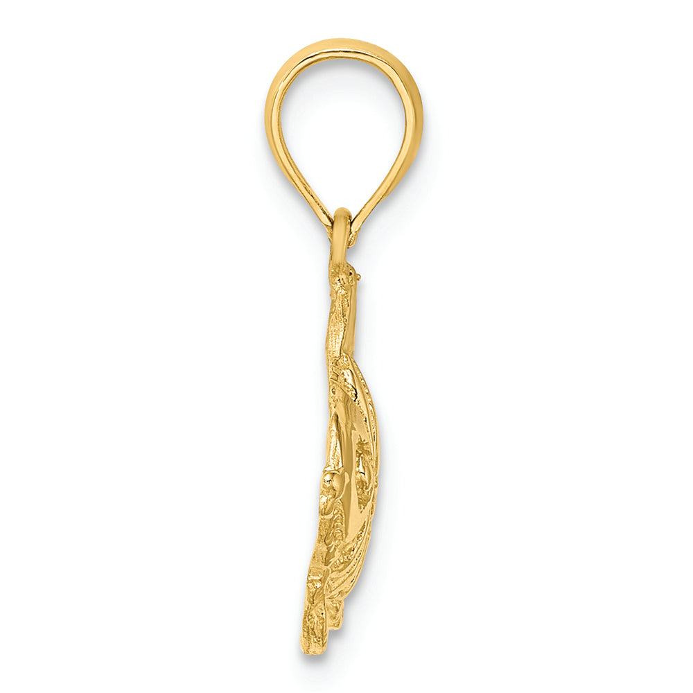 FJC Finejewelers 14k Yellow Gold Fish Polish Engraved Charm