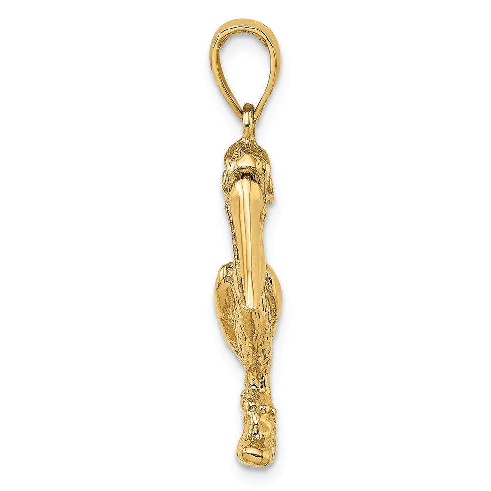 FJC Finejewelers 14k Yellow Gold 3d Lrg Pelican Standing with Moveable Mouth Charm