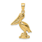 FJC Finejewelers 14k Yellow Gold 3d Lrg Pelican Standing with Moveable Mouth Charm