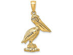 FJC Finejewelers 14k Yellow Gold 3d Lrg Pelican Standing with Moveable Mouth Charm