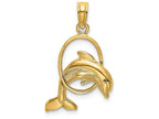 FJC Finejewelers 14k Yellow Gold Dolphin Jumping Thru Hoop Charm