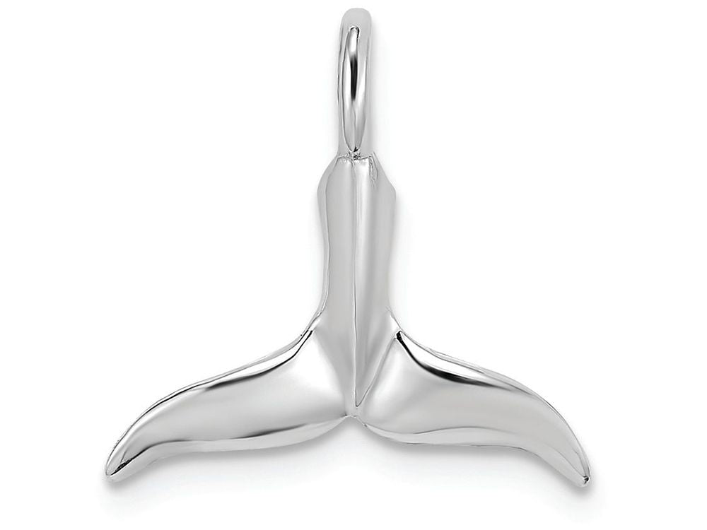 FJC Finejewelers 14k White Gold 3d Whale Tail Charm