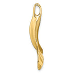 FJC Finejewelers 14k Yellow Gold 3d Whale Tail Polish Curved Charm