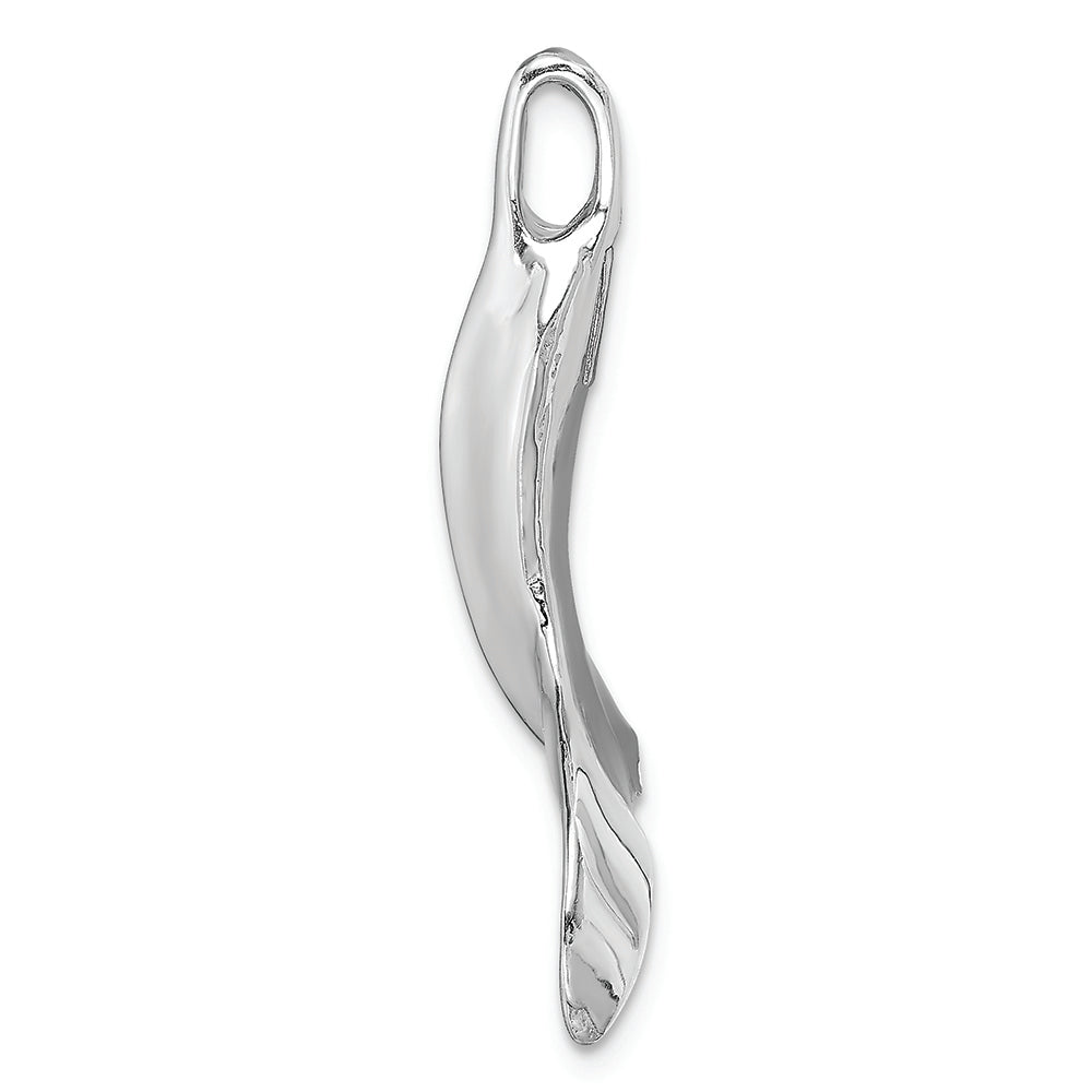 FJC Finejewelers 14k White Gold 3d Whale Tail Polish Curved Charm