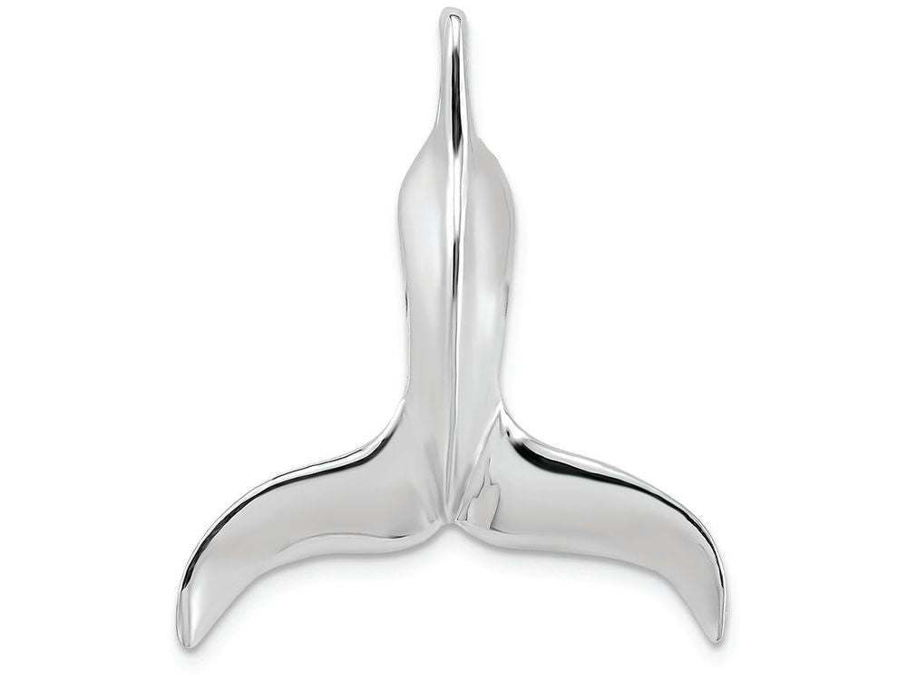 FJC Finejewelers 14k White Gold 3d Whale Tail Polish Curved Charm