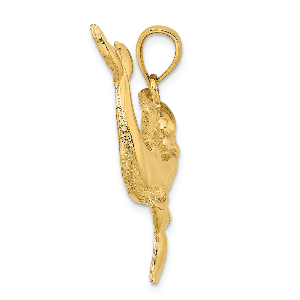 FJC Finejewelers 14k Yellow Gold Double Dolphins Necking Charm