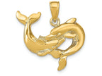 FJC Finejewelers 14k Yellow Gold Double Dolphins Necking Charm