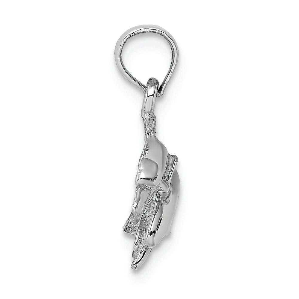 FJC Finejewelers 14k White Gold Double Dolphins Jumping Left Polish Charm
