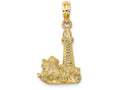 FJC Finejewelers 14k Yellow Gold Lighthouse with Waves Building Charm