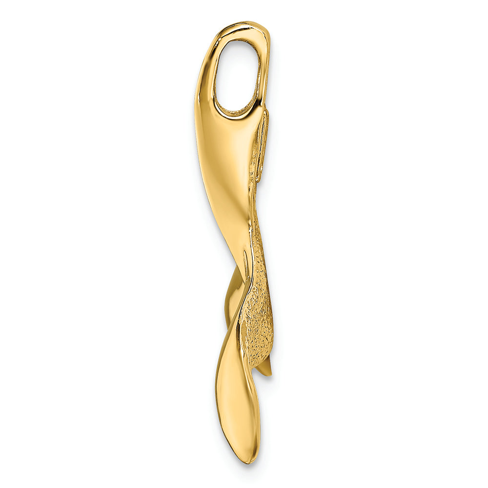 FJC Finejewelers 14k Yellow Gold 3d Whale Tail Polish Charm