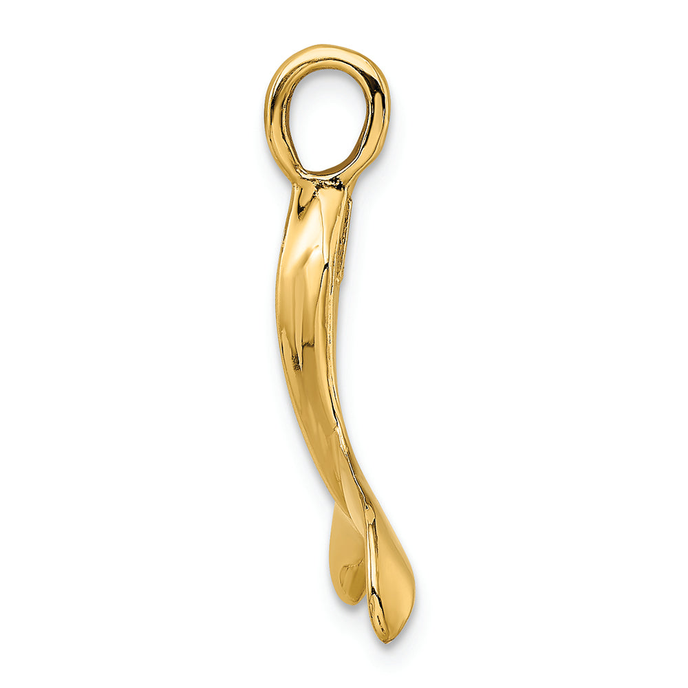FJC Finejewelers 14k Yellow Gold 3d Whale Tail Charm