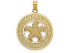 FJC Finejewelers 14k Yellow Gold Fort Myers Beach Fl On Round Frame with Starfish Center Charm