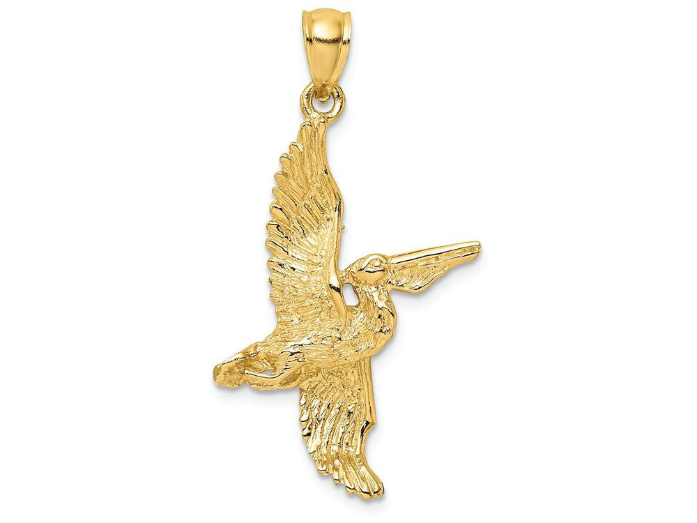 FJC Finejewelers 14k Yellow Gold 3d Pelican Flying Charm