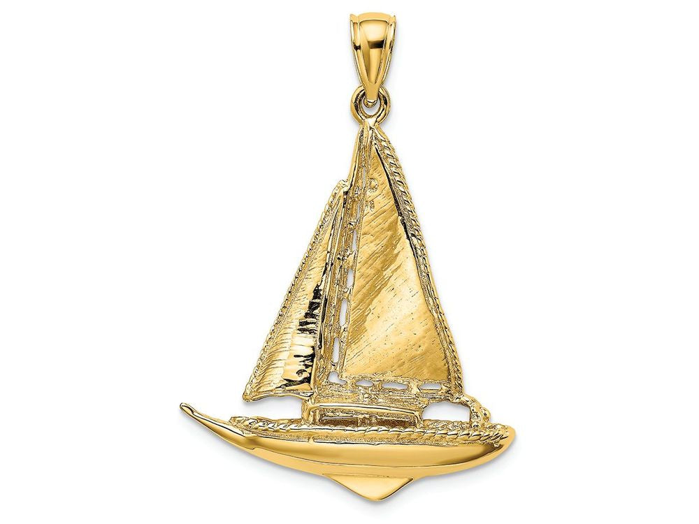 FJC Finejewelers 14k Yellow Gold 3d Sailboat Charm