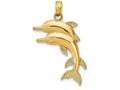 FJC Finejewelers 14k Yellow Gold Double Jumping Dolphins Charm