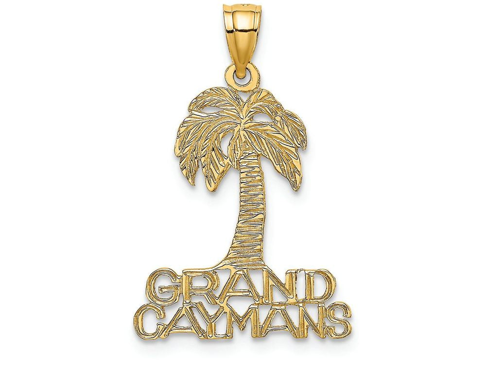 FJC Finejewelers 14k Yellow Gold Grand Caymans Under Palm Treeflat Charm