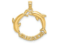 FJC Finejewelers 14k Yellow Gold Jamaica with Jumping Dolphins Polish Charm